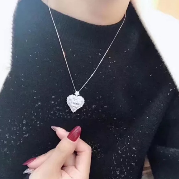 NEW 925 STERLING SILVER DIAMOND PENDANT NECKLACE - Picture 5 of 9